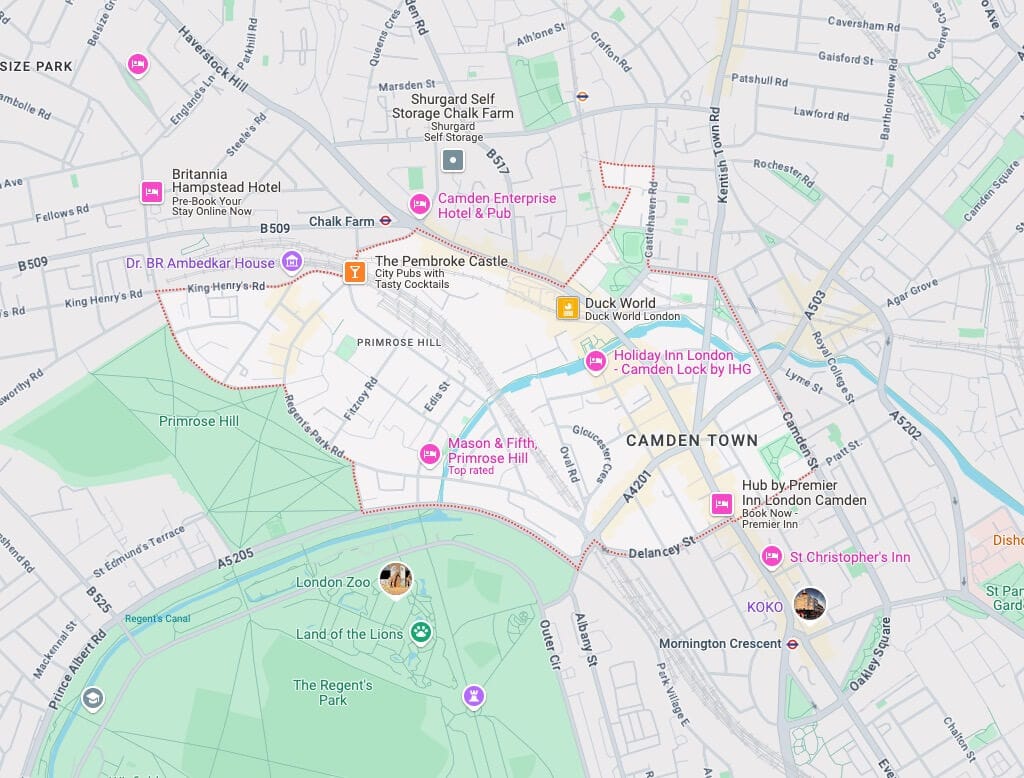 Map of Camden Town