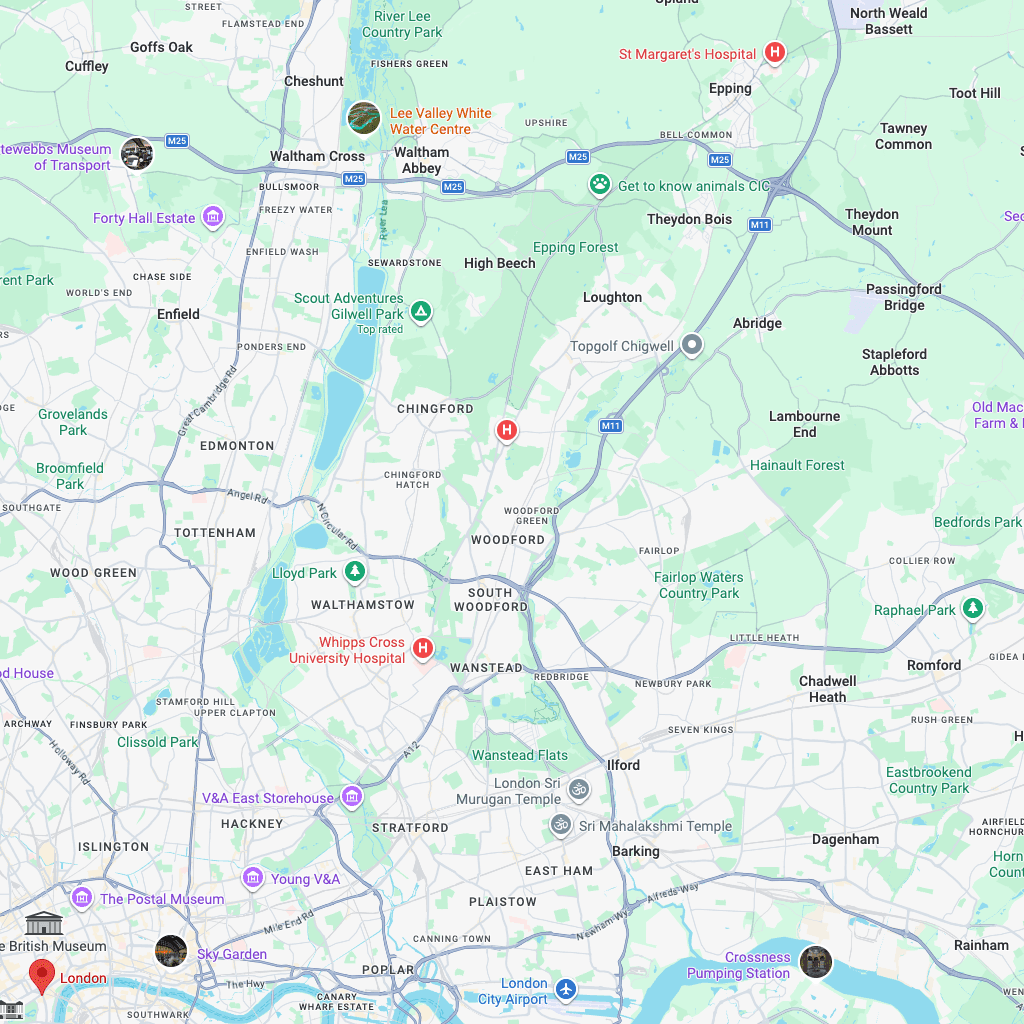 Map of North East London